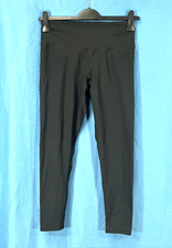 CHAMPION Black Leggings HIGH-RISE ANKLE LENGTH Yoga Gym Running BACK LOGO sz L