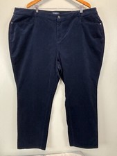 NEW Talbots Simply Flattering 5 Pocket Straight Corduroy Pants Sz 26W Navy