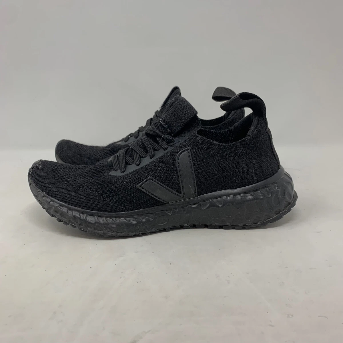 VEJA x Rick Owens Runner Style Knit Sneakers Womens Size 7 Triple Black Shoes