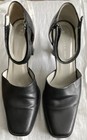 90’s vintage ZARA Pump Black Leather Ankle Strap Square Toe Women’s 7.5  — photo 1