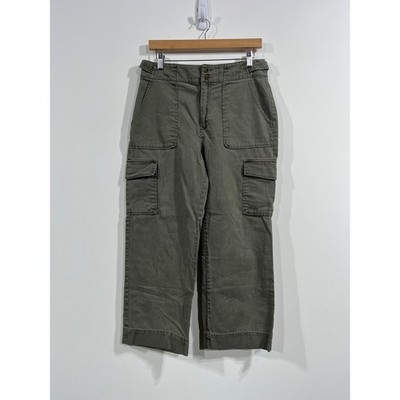 Nicole Miller Green Cargo Pants Wide Leg Womens 6 Y2K Lizzie Utility Granola