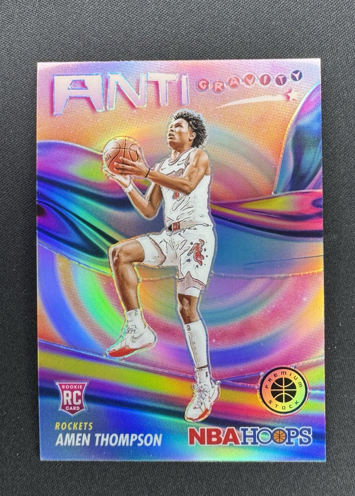 2023-24 Hoops Premium Stock #16 Amen Thompson Anti Gravity Silver Prizm Rookie