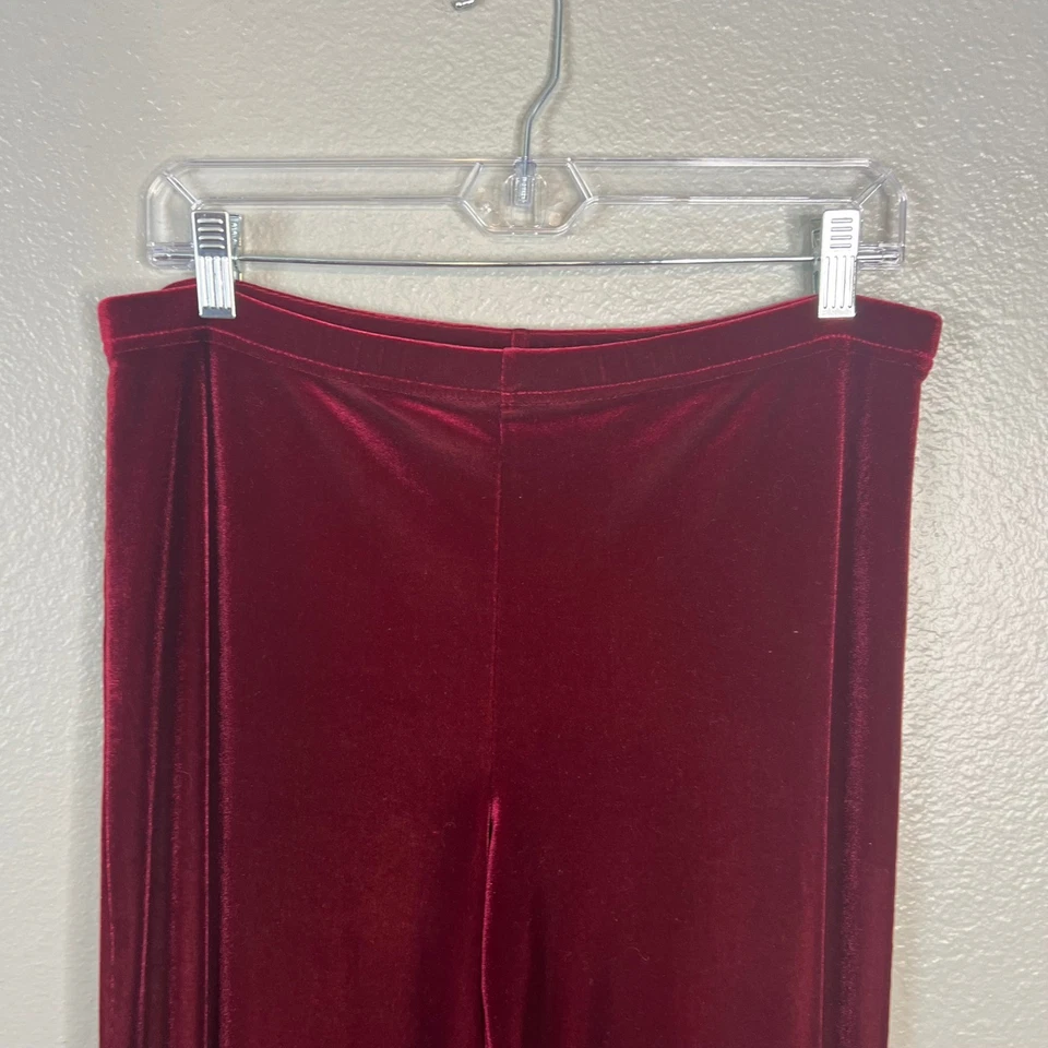 Винтажные повседневные угловые бархатные брюки размер S прямые штанины без застежек бордовые - Изображение 2 из 4