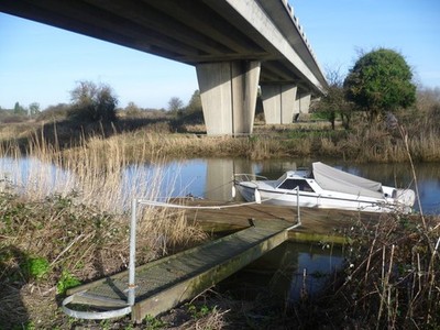 Photo A3 The A256 over the River Stour Sandwich Seen from the riverside  c2014