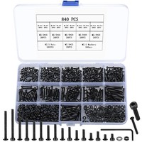 M2,5 Schrauben Set 840 Teile Sechskantschrauben Linsenkopf Zylinderkopf