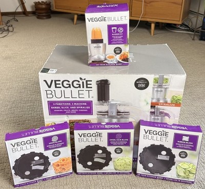 Veggie Bullet 12-Piece Set 3 Functions 1 Machine w Blender Kit & 3 Blades New