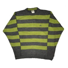 Adidas Striped Jumper - Medium Green Cotton