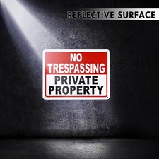 2 Pack No Trespassing Signs Private Property   10x7 Inch Rust-Free Aluminum