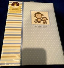 Carter's Child of Mine Baby's First Memory Book for Boys, Blue Monkey Cover