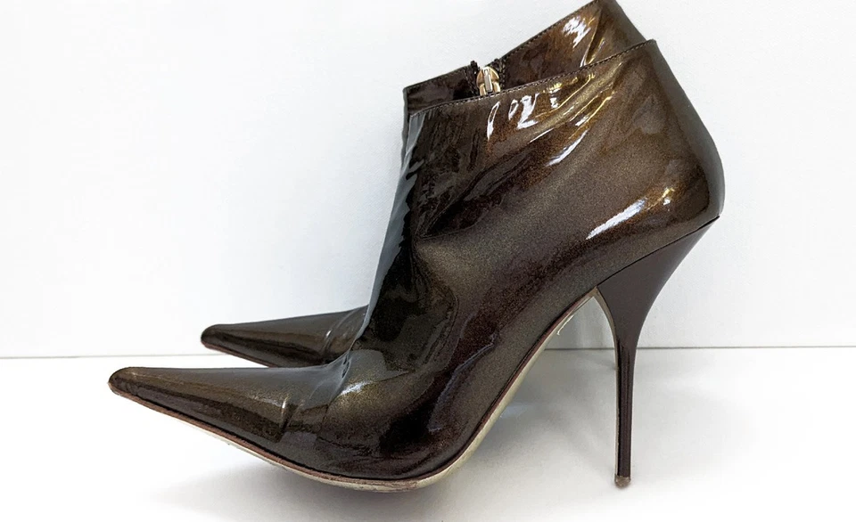 GIANMARCO LORENZI Stiletto Tacones Altos Punta Punta Punta Botines Hechos en Italia 8 Foto 2 de 4