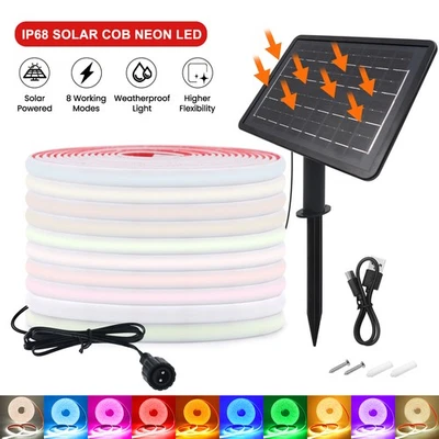 Solar COB LED Strip Streifen Lichterkette Band Leiste Wasserdicht Außen Garten - Bild 1 von 4