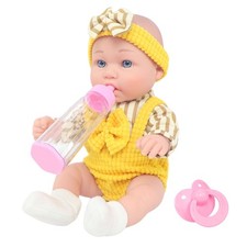 12  Baby Doll and Accessories, 6 Pcs Realistic Baby Doll Play Set with Clothe...