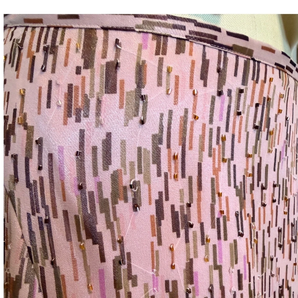 Винтажная юбка Y2K ECI New York Pink Beaded Sheer Fairycore 100% шелк - 6 - Изображение 4 из 4