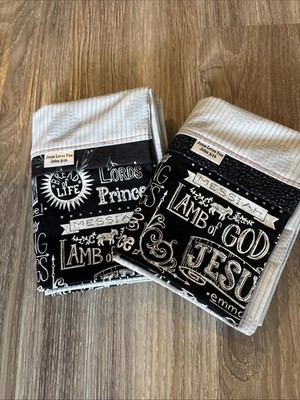 Handmade Pillowcase Set Black White Gray W/Scripture Standard Size pillowcases
