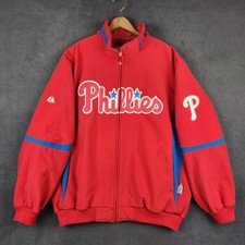 Philadelphia Phillies Therma Base Dugout Majestic Jacket Mens 2XL Red Full Zip