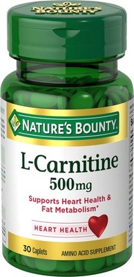 Nature's Bounty L-Carnitine, Supports Heart Health & Fat 30 Count (Pack of 1) 