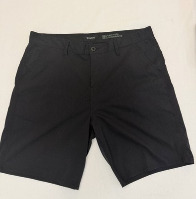 Brixton Crossover Shorts Mens 38 Black Stretch Hybrid Chino Casual Golf Surf