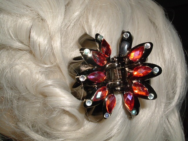 Vintage Red And White Rhinestone Black 3