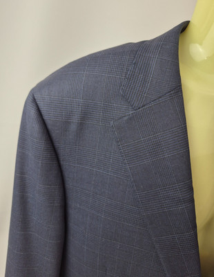 Canali 13290 Men's Navy Blue Windowpane Sport Coat Jacket Size 54 R EU/ 44 US