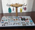 Vintage Rhinestone Beaded Earrings Costume Jewelry Lot 45 Sets Stud Earrings
