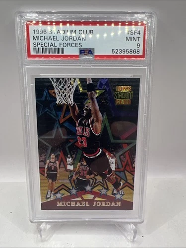 1996 Stadium Club Special Forces #SF4 Michael Jordan Insert Card Graded PSA 9