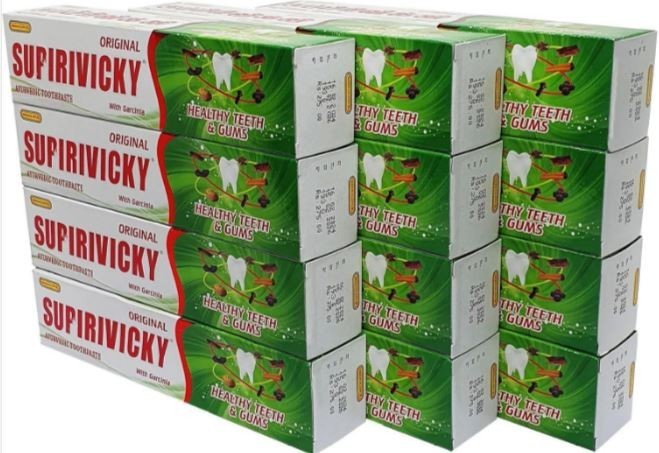Dentifrice ayurvédique Supirivicky Siddhalepa 110g anti-plaque et haleine fraîche végétale