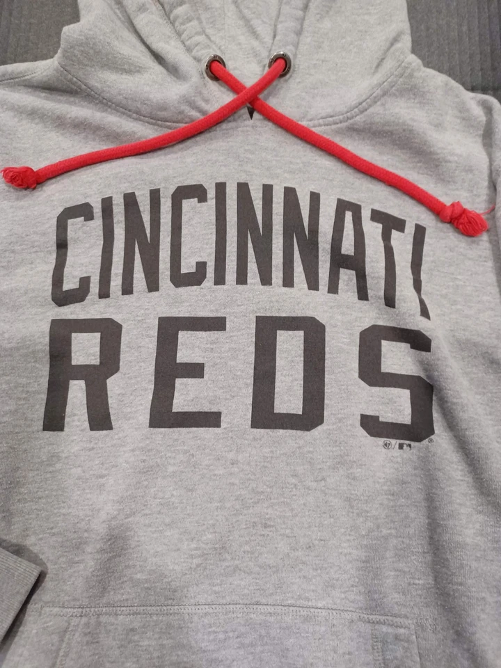 Толстовка с капюшоном Cincinnati Reds MLB '47 совершенно серая с серыми буквами большая - Изображение 3 из 4