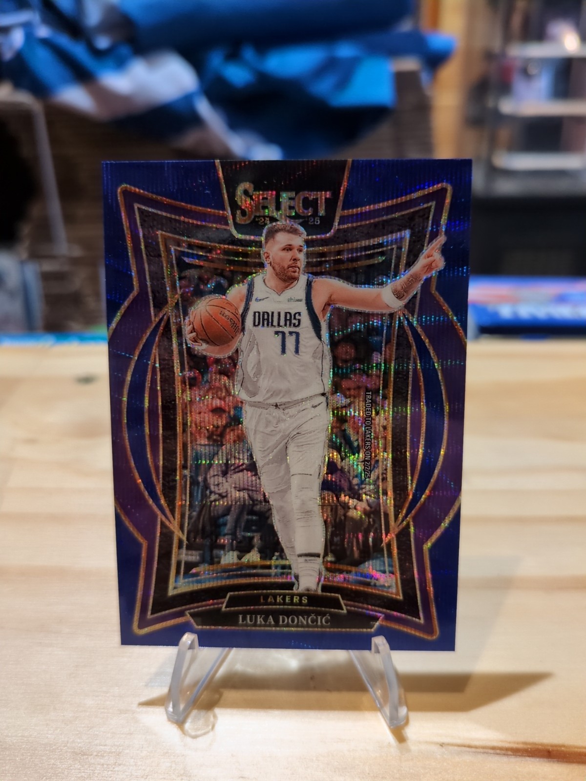 Luka Doncic 2024-25 Panini Select Concourse Level Blue Wave /75 #56