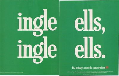 J&B Scotch Whisky Vintage 2pg Magazine Ad Christmas Holiday Jingle Bells 1989