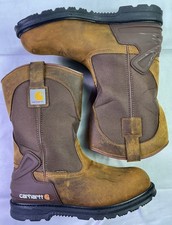 Carhartt Men's Heritage 11" Steel Toe Leather Wellington Boots-Brown-12 W