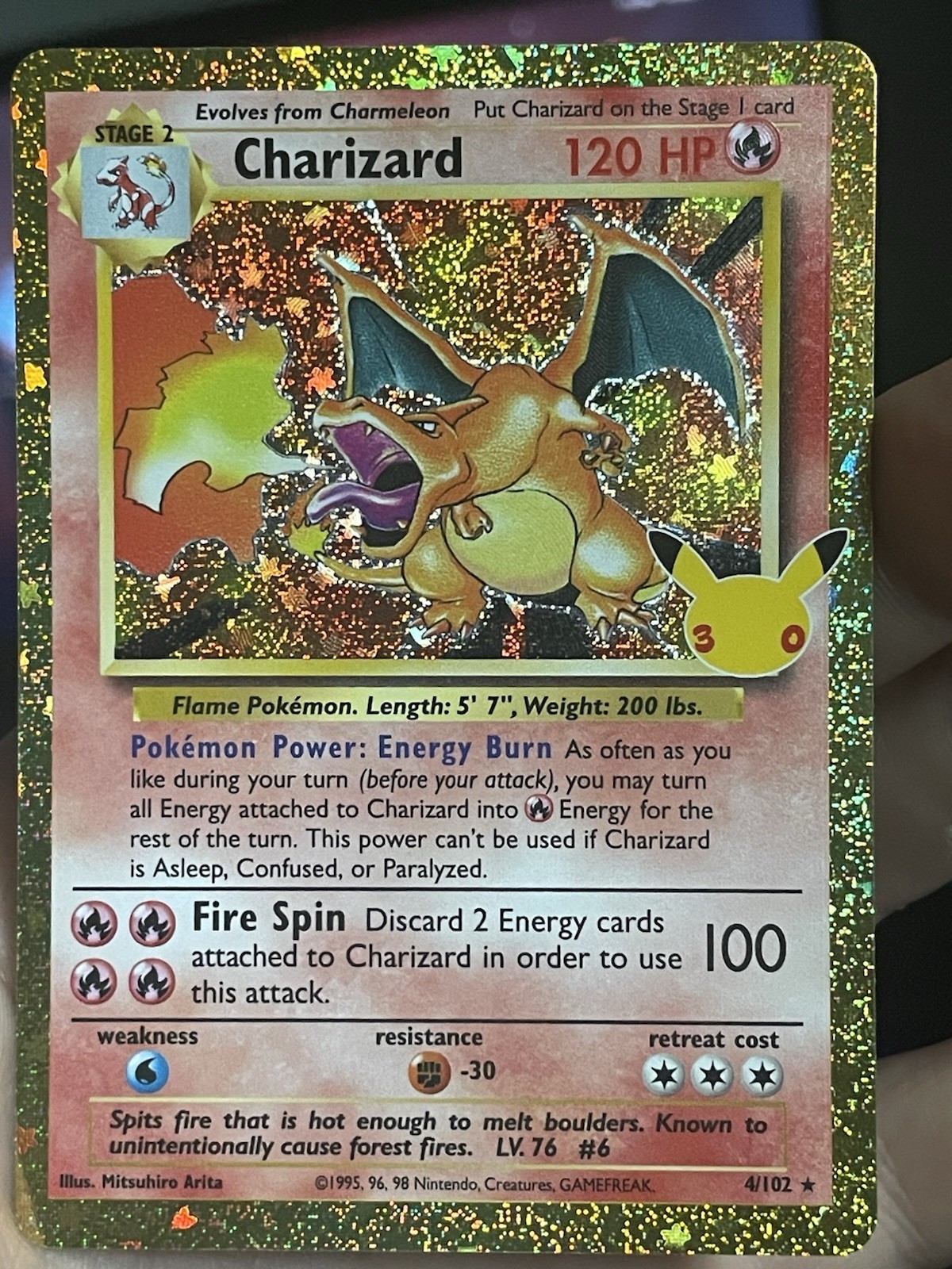 English Charizard Holo 30th Anniversary Classic Collection Pokemon Card view 1
