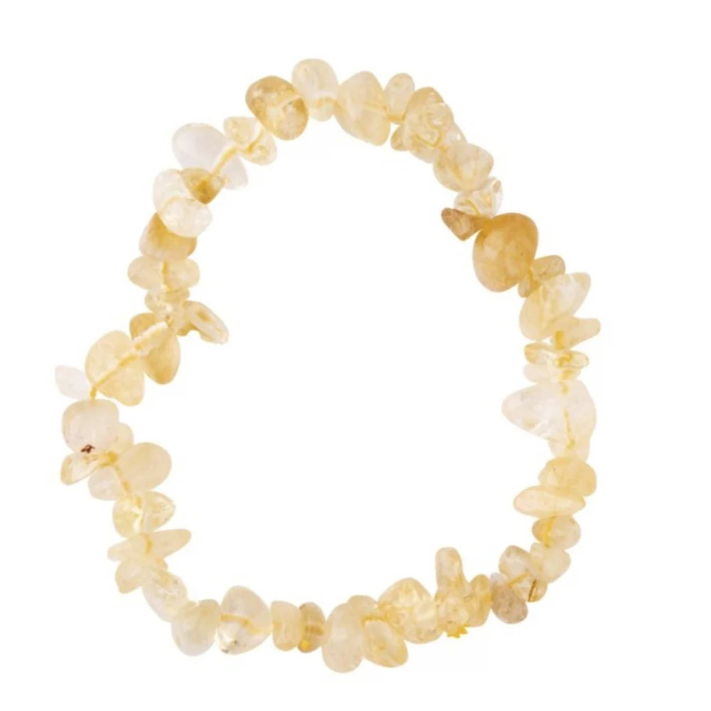 Citrine Freeform Chip Healing Crystal Bracelet 6mm Gemstones - Abundance