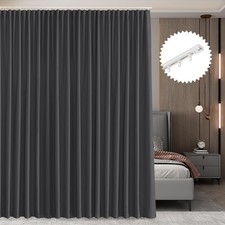 RYB HOME Blackout Curtains with 100"W x 90"L Pack of 1 , Straight Track-grey