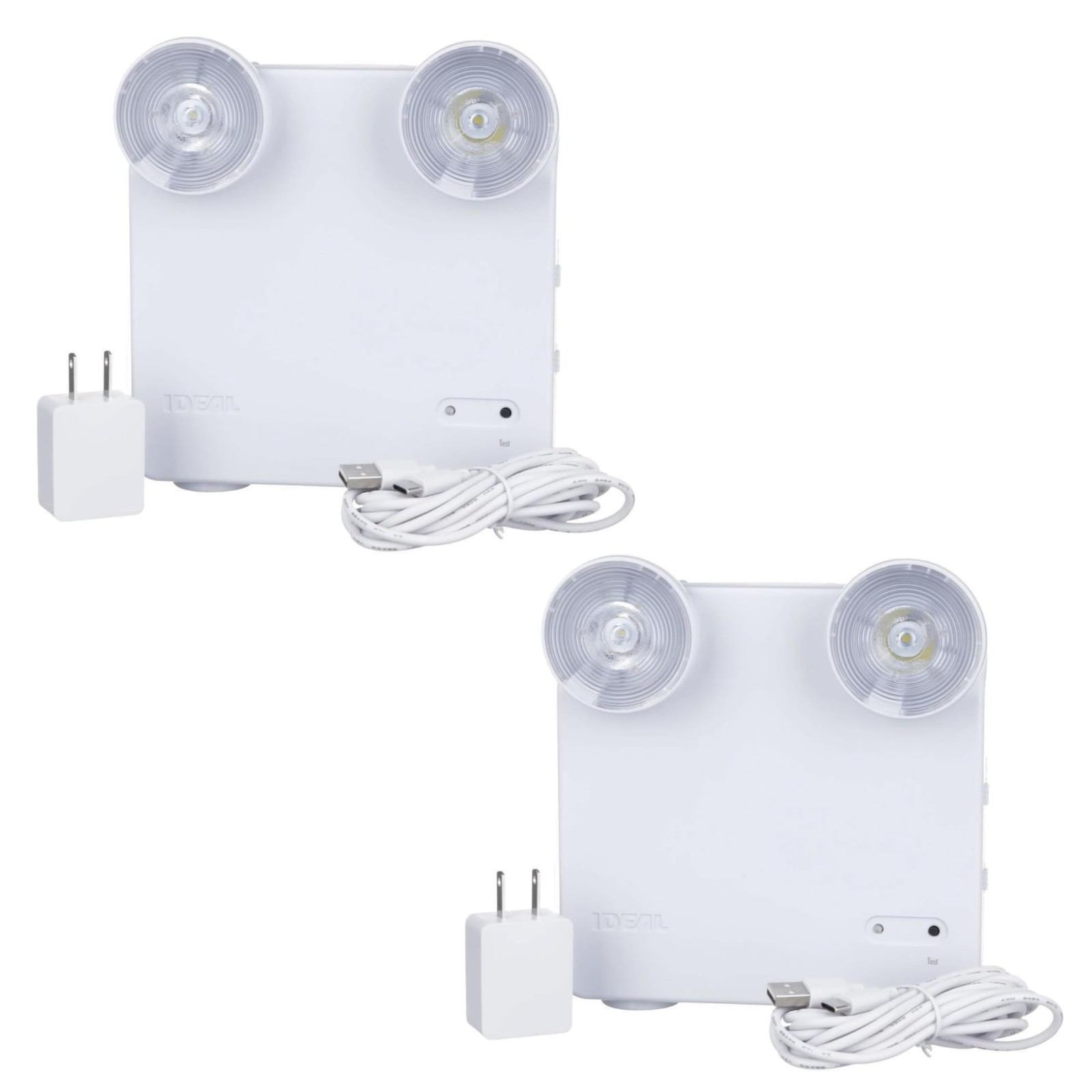 Ideal Security BK636V2P2 LED Power Failure Light with Adjustable Heads White
