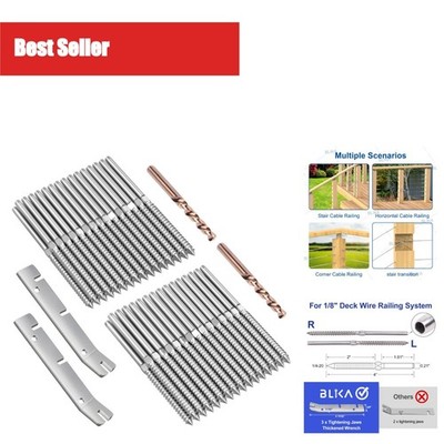 BLIKA 60 Pack Cable Railing Swage Lag Screws 1/8 x 4 T316 Stainless