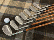 Antique Vintage MacGregor Duralite Hickory Wood Shaft Golf Clubs Play Set