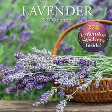 2027 Square Wall Calendar-Lavender 12 x 12 Inch Monthly View, 16-Month, Floral