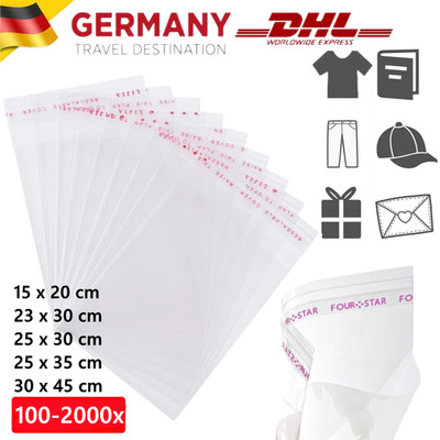 Folienbeutel Selbstklebend Hochglanz Beutel PP Folie Poly Tüten Klar Transparent