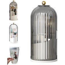 Concealed Rotating Toothbrush Holder with Cover, Bathroom Countertop Organizer