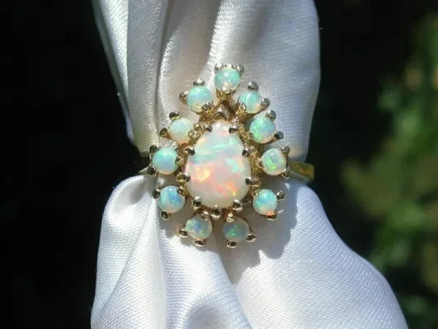 Engagement Ring 2Ct Oval Cut Lab Created Fire Opal Ring 14K Yellow Gold Plated-image