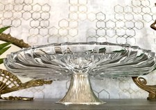 Vintage Tortenst&auml;nder Tortenplatte Glas Kristallglas Bleikristall