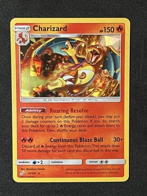 Charizard 14/181 Cracked Ice Holo Promo Sun & Moon Team Up Pokemon Card  