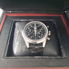 Tag Heuer Carrera CV2111 Automatic Black Dial Leather Strap 2023 fully serviced