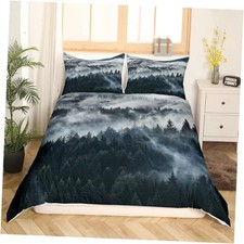 Smoky Mountain Bedding Pineforest Duvet Cover Grey Trees Natural King Multi 44