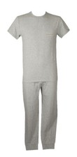 Men's pajamas short sleeve crew neck long trousers with visible elastic EMPORIO