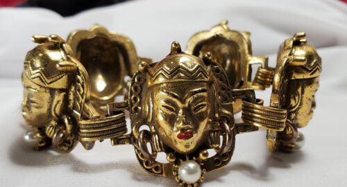 Vintage Golden Selro Selini Asian Princess Bracel… - image 1