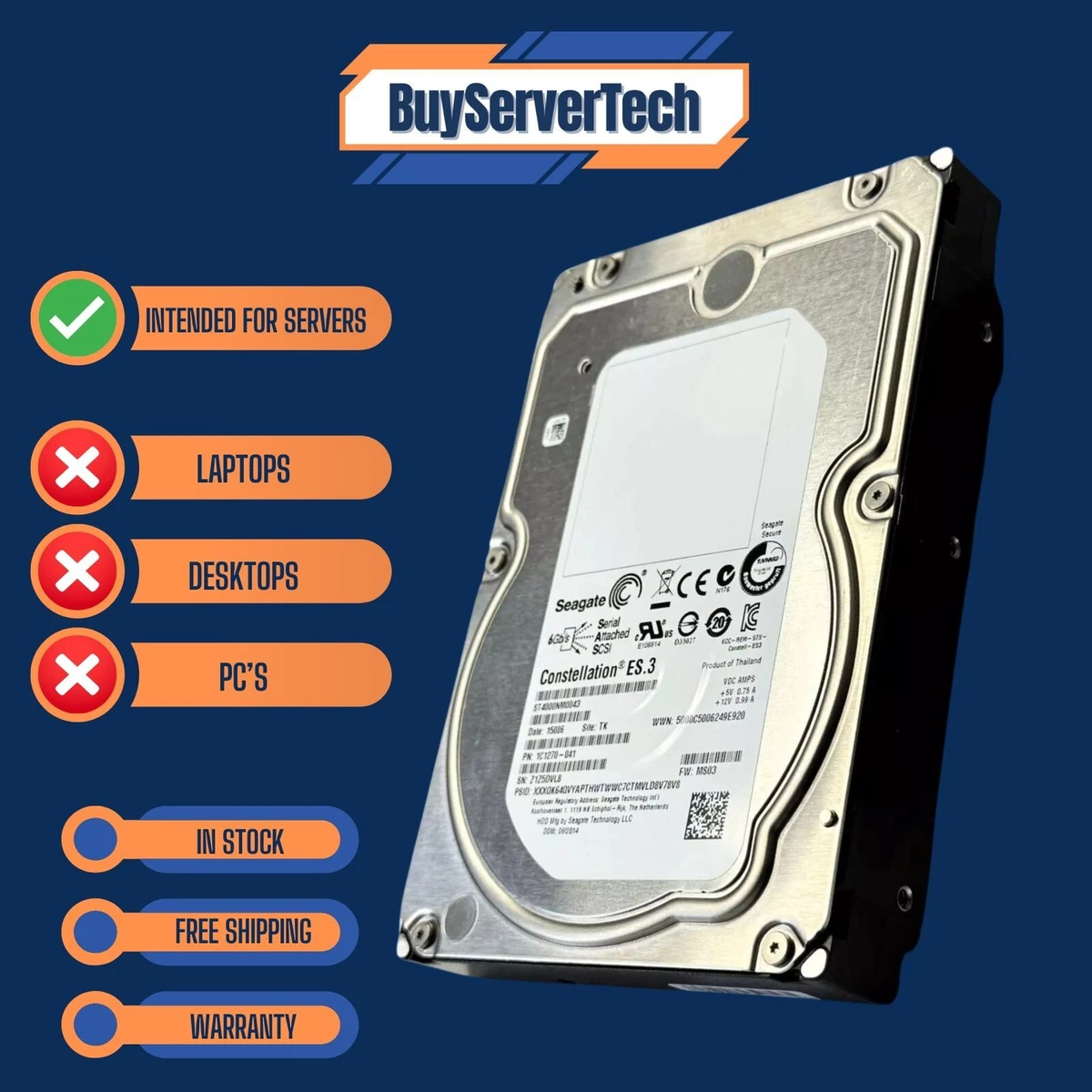 3.5 in Form Factor 4 TB Storage Capacity Internal Hard Disk Drives