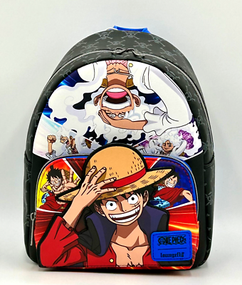 Loungefly One Piece Luffy Collage Mini Backpack & Accessories Set