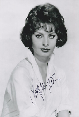 SOPHIA LOREN Original Autogramm signiertes 20x30 Großfoto Top Portrait