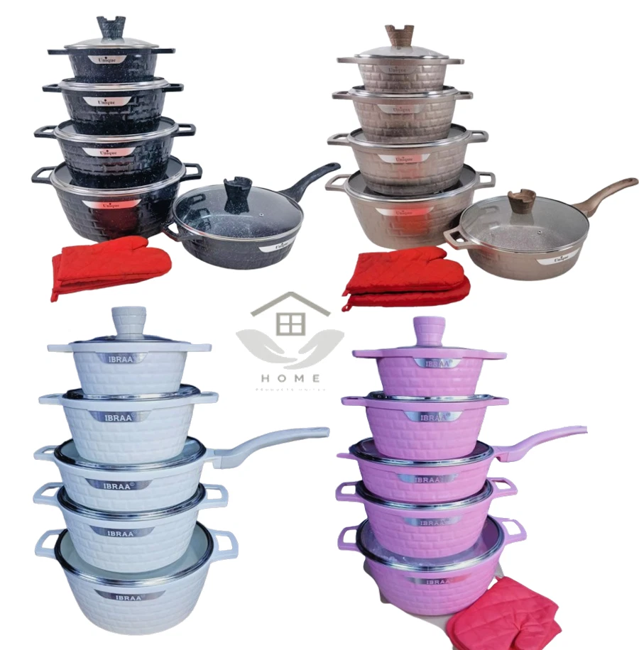 5pcs Cookware Set Stock Pots and Pans Non Stick Die-Casting